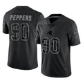 Johmsee C.Panthers #90 Julius Peppers Player Black Limited Reflective Game Stitched Jerseys