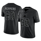 Johmsee C.Panthers #90 Julius Peppers Player Black Limited Reflective Game Stitched Jerseys