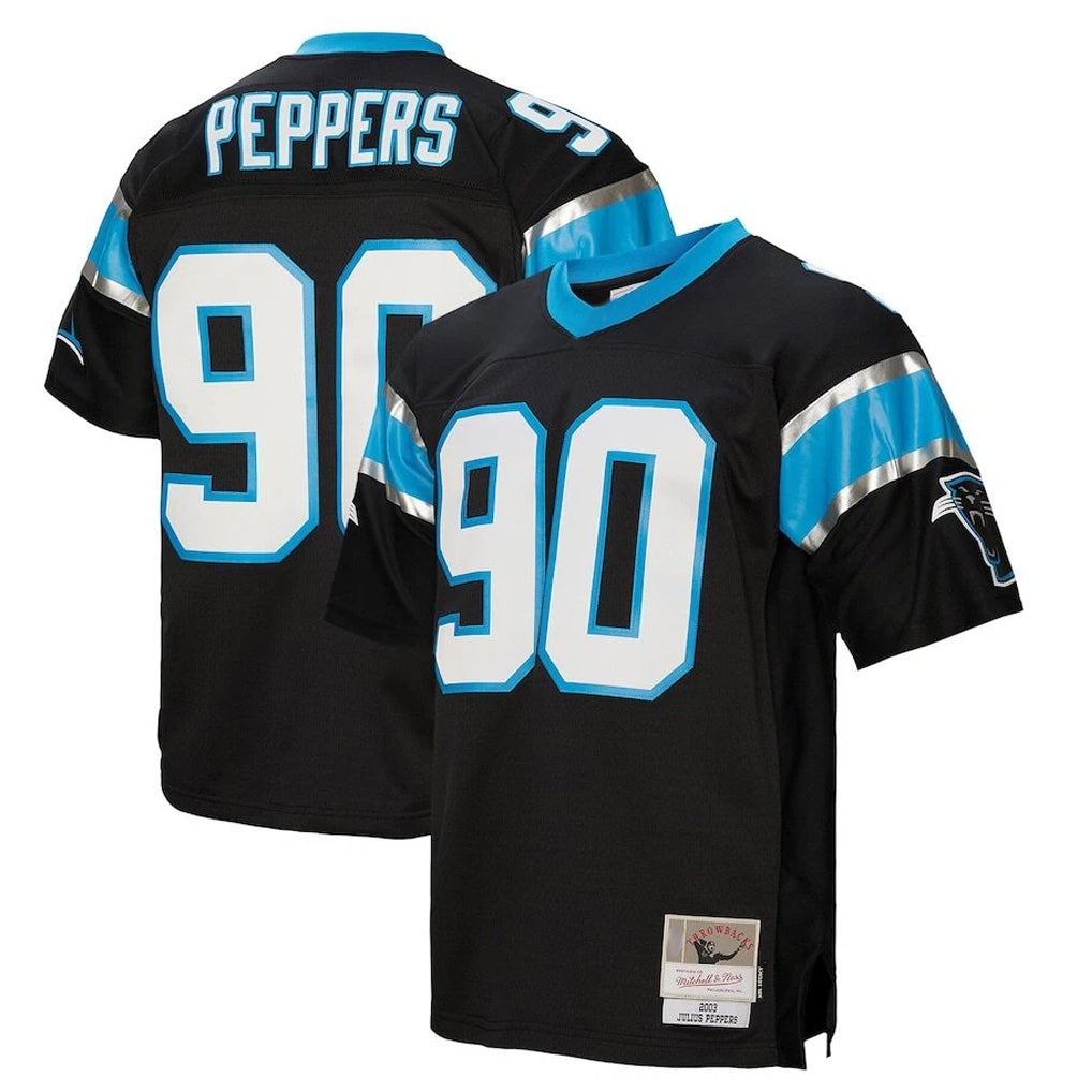 Johmsee C.Panthers #90 Julius Peppers Player Black Mitchell & Ness Legacy Replica Stitched Jerseys