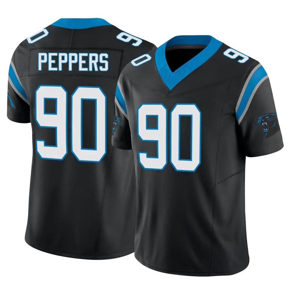 Johmsee C.Panthers #90 Julius Peppers Player Black Vapor F.U.S.E. Limited Home Game Stitched Jerseys