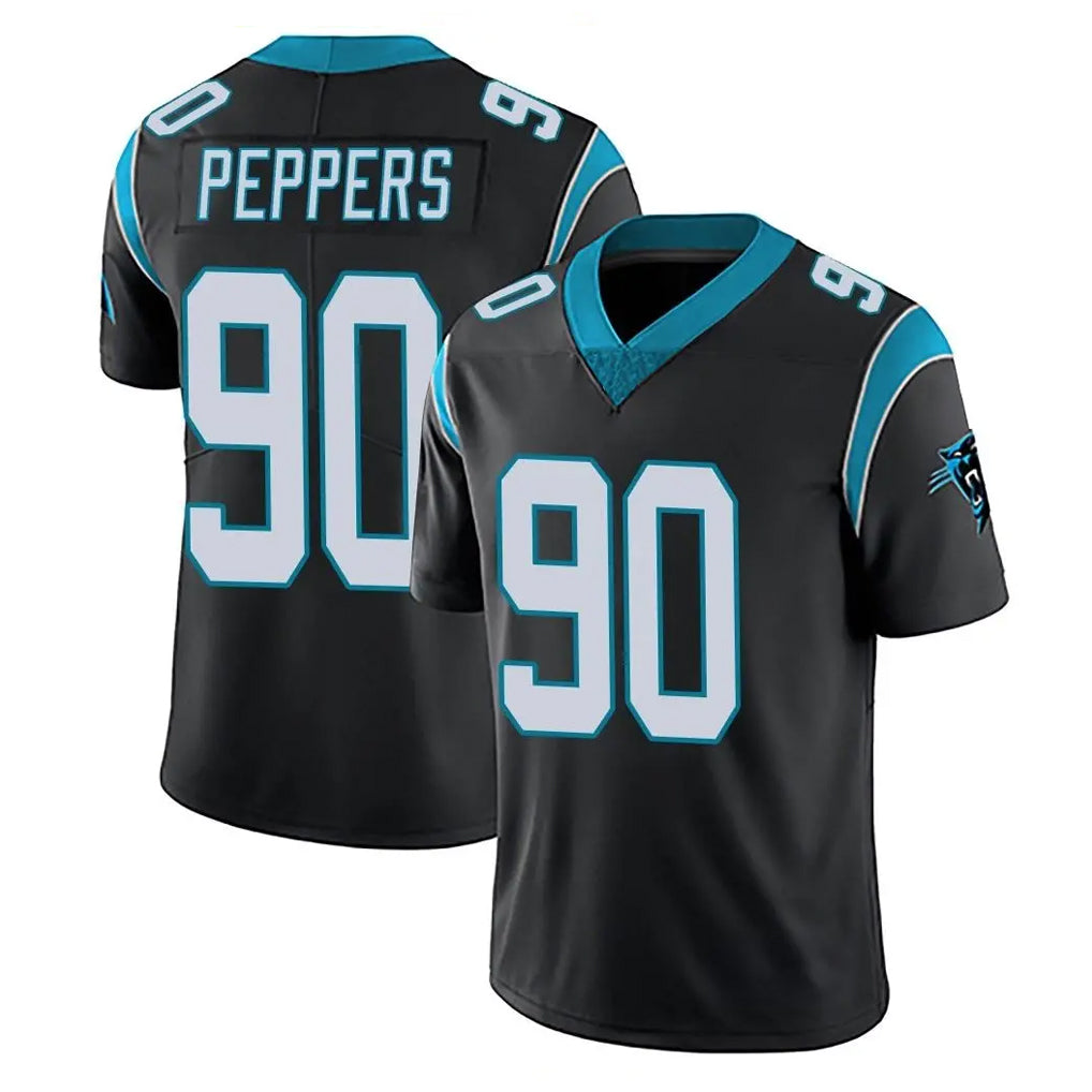 Johmsee C.Panthers #90 Julius Peppers Player Black Vapor Untouchable Limited Game Stitched Jerseys