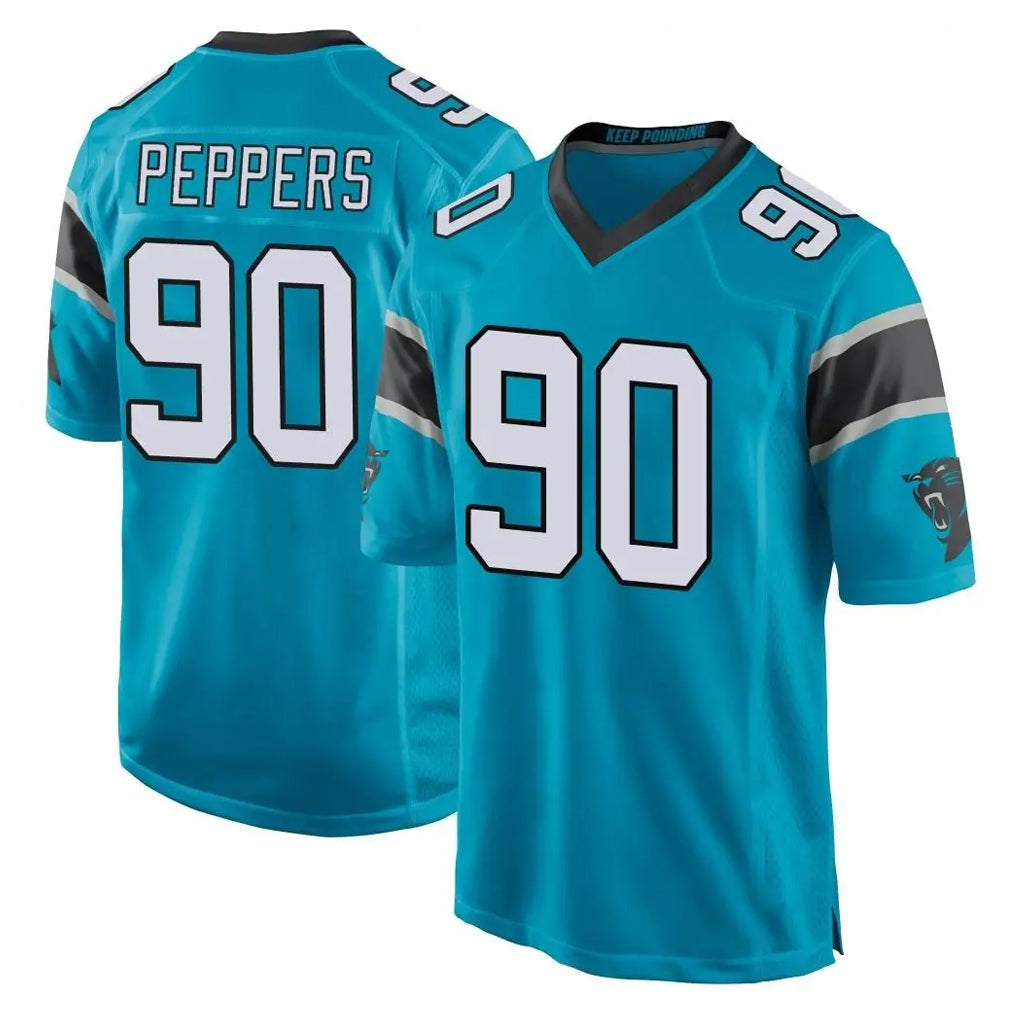 Johmsee C.Panthers #90 Julius Peppers Player Blue Game Stitched Jerseys