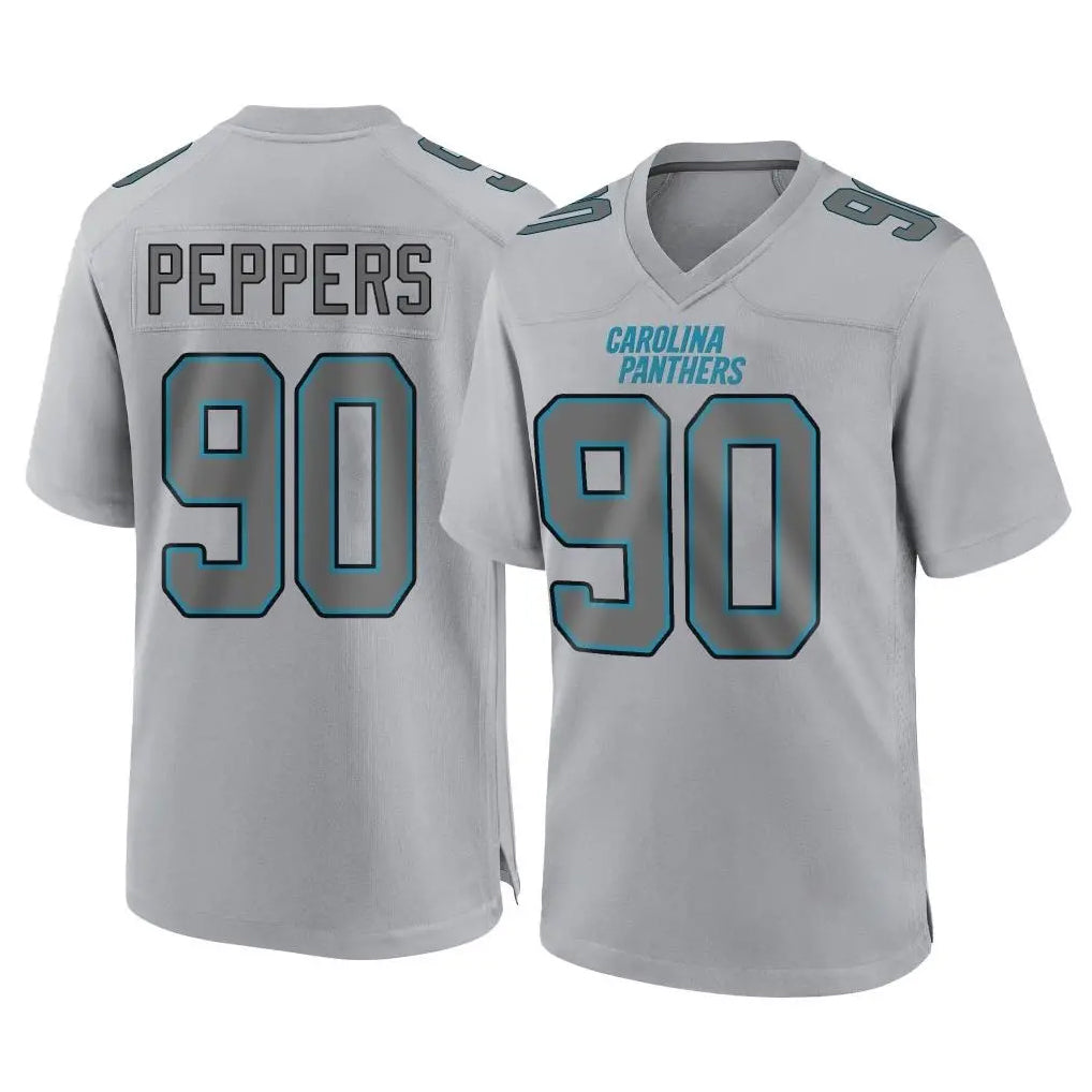 Johmsee C.Panthers #90 Julius Peppers Player Gray Atmosphere Fashion Game Stitched Jerseys