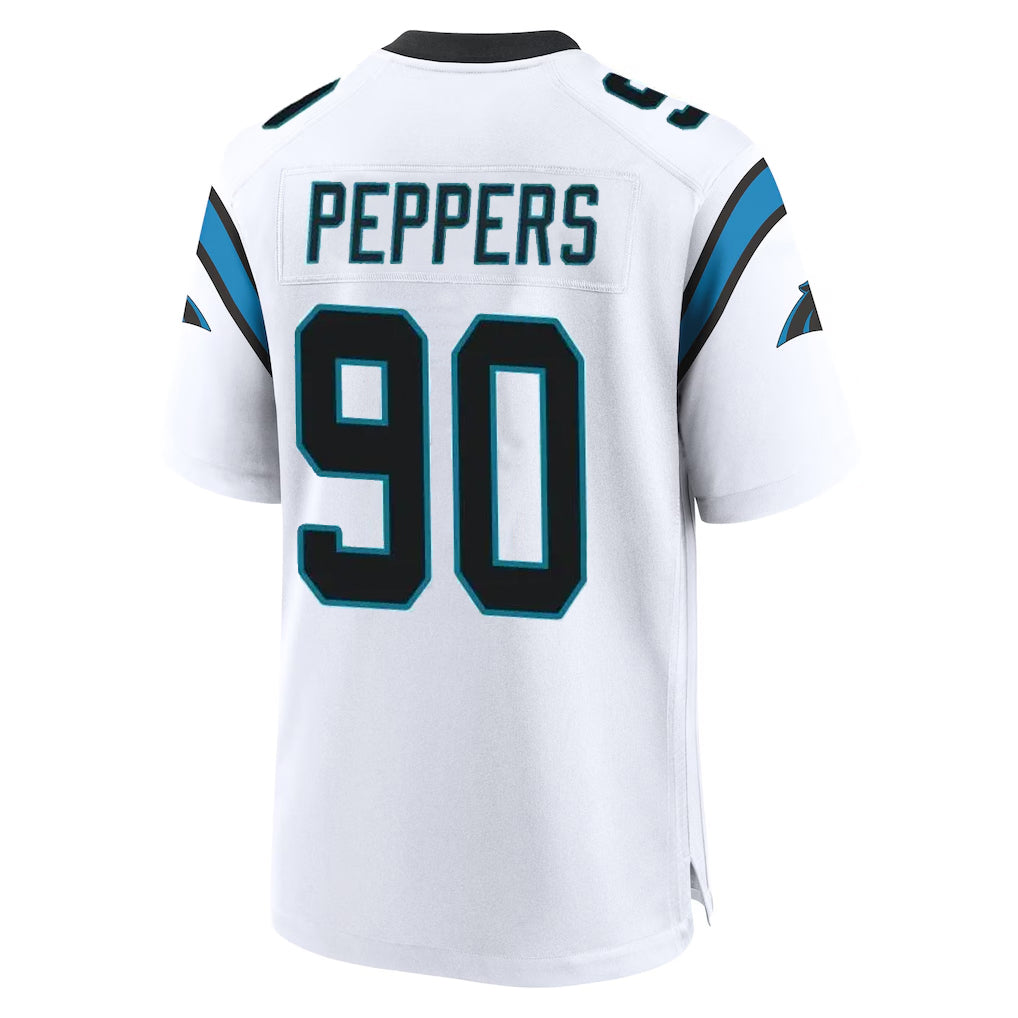 Johmsee C.Panthers #90 Julius Peppers Player White Home Game Stitched Jerseys