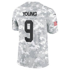 Johmsee C.Panthers #9 Bryce Young Arctic Camo 2024 Salute to Service Limited Stitched Jerseys