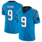 Johmsee C.Panthers #9 Bryce Young Blue Vapor F.U.S.E. Limited Home Game Stitched Jerseys