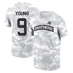 Johmsee C.Panthers #9 Bryce Young Player Arctic Camo Salute to Service T-Shirt Hoodies Stitched Jerseys