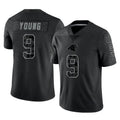 Johmsee C.Panthers #9 Bryce Young Player Black Limited Reflective Game Stitched Jerseys