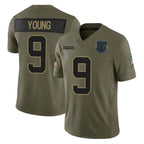 Johmsee C.Panthers #9 Bryce Young Player Olive Salute to Service Limited Home Game Stitched Jerseys