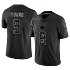 Johmsee C.Panthers #9 Bryce Young Player Black REFLECTIVE Limited Stitched Jerseys
