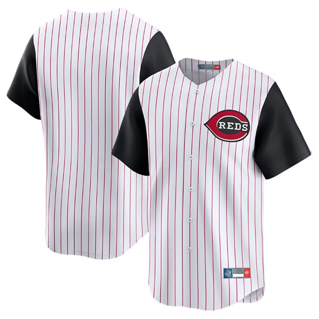 Johmsee C.Reds White Black Stripe Field of Dreams Game Home Blank Player Stitched Jerseys