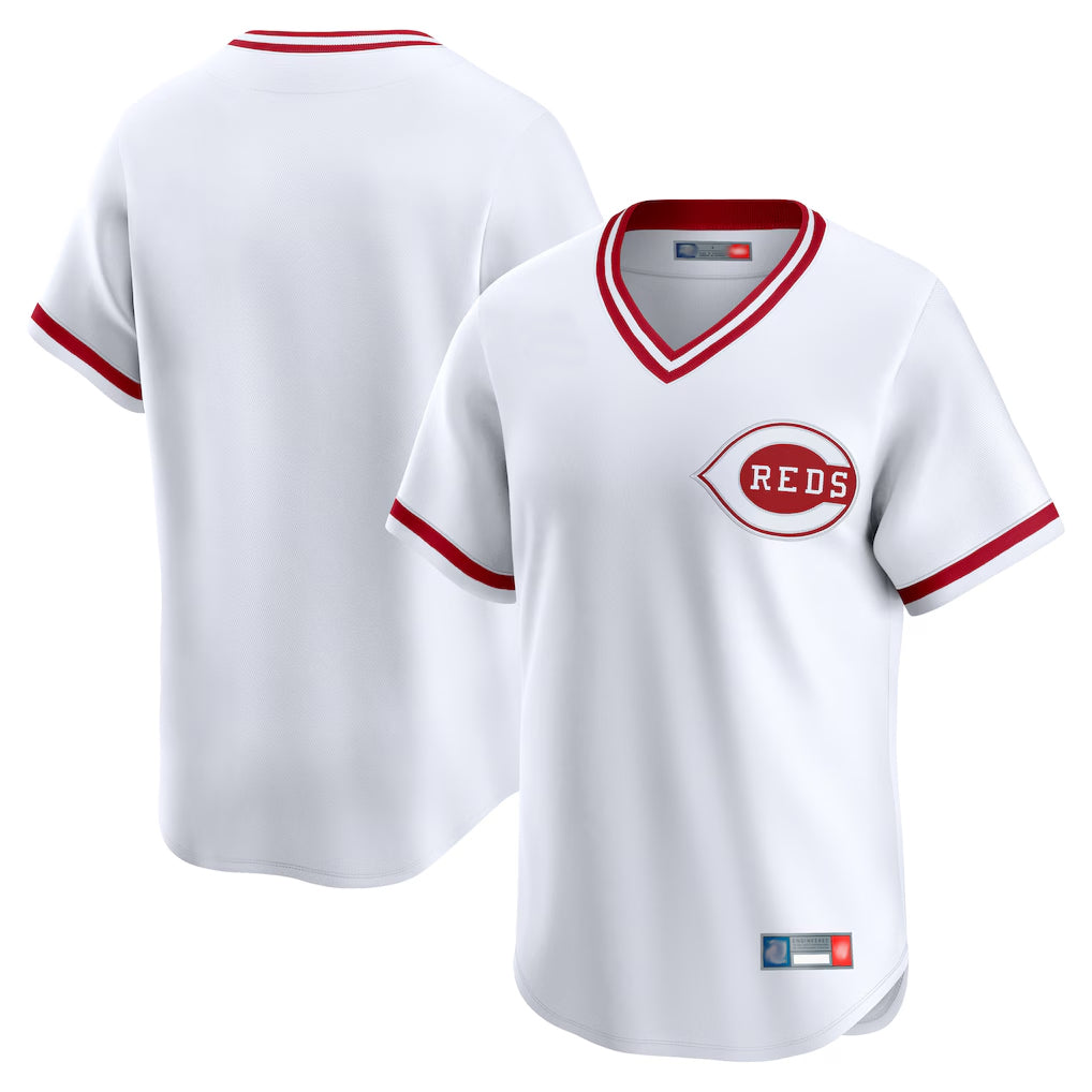 Johmsee C.Reds White Cooperstown Collection Limited T-shirt Home Blank Player Stitched Jerseys