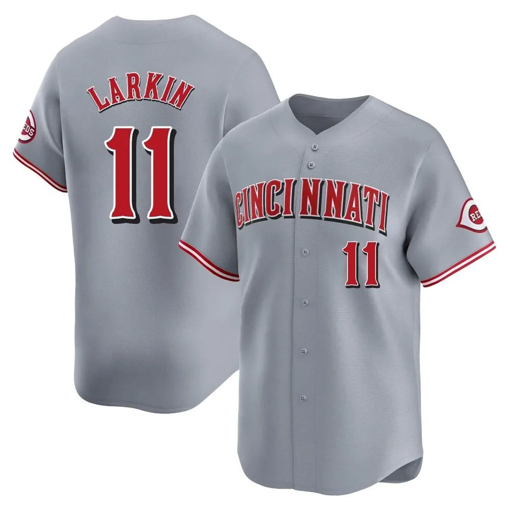 Johmsee C.Reds #11 Barry Larkin Player Gray Home Limited Stitched Jerseys