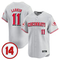 Johmsee C.Reds #11 Barry Larkin Player Gray Vapor Premier Limited Home Stitched Jerseys