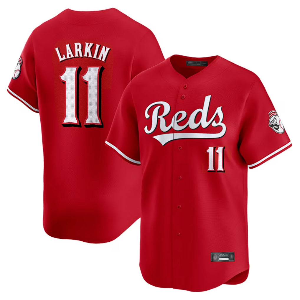 Johmsee C.Reds #11 Barry Larkin Player Red Home Limited Stitched Jerseys