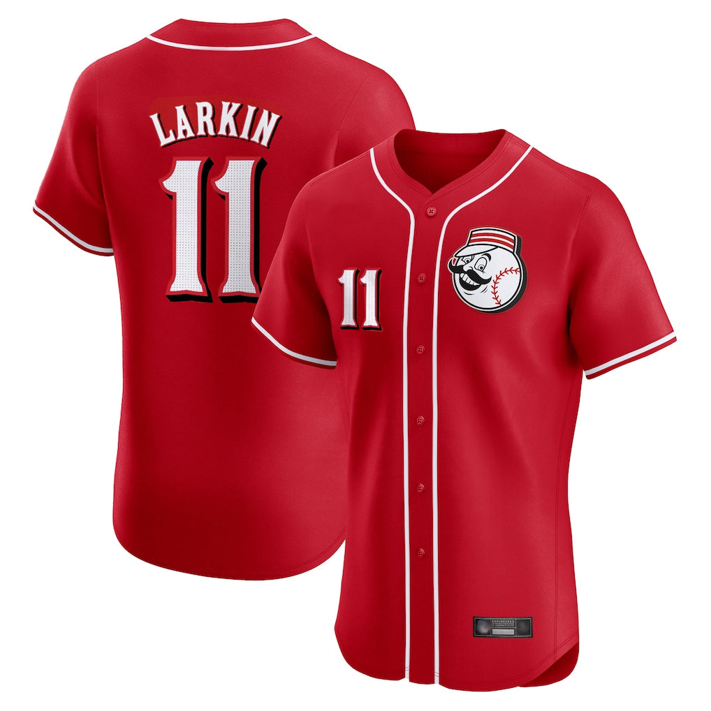 Johmsee C.Reds #11 Barry Larkin Player Red Limited Elite Home Game Stitched Jerseys