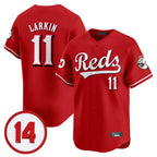 Johmsee C.Reds #11 Barry Larkin Player Red Vapor Premier Limited Home Stitched Jerseys