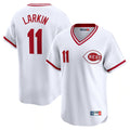 Johmsee C.Reds #11 Barry Larkin Player White Cooperstown Collection Limited T-shirt Home Stitched Jerseys