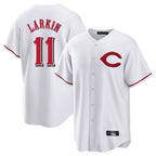 Johmsee C.Reds #11 Barry Larkin Player White Home Game Stitched Jerseys
