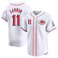 Johmsee C.Reds #11 Barry Larkin Player White Home Limited Stitched Jerseys