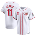 Johmsee C.Reds #11 Barry Larkin Player White Home Limited Stitched Jerseys