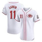 Johmsee C.Reds #11 Barry Larkin Player White Limited Elite Home Stitched Jerseys