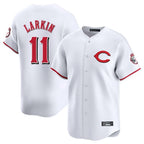 Johmsee C.Reds #11 Barry Larkin Player White Limited Home Stitched Jerseys