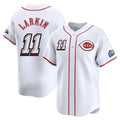 Johmsee C.Reds #11 Barry Larkin Player White Speedway Classic Home Limited Stitched Jerseys