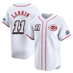 Johmsee C.Reds #11 Barry Larkin Player White Speedway Classic Home Limited Stitched Jerseys