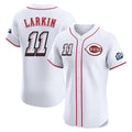 Johmsee C.Reds #11 Barry Larkin Player White Speedway Classic Limited Elite Home Stitched Jerseys