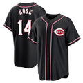 Johmsee C.Reds #14 Pete Rose Player Black Fashion Out Home Game Stitched Jerseys