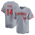 Johmsee C.Reds #14 Pete Rose Player Gray Home Limited Stitched Jerseys