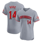 Johmsee C.Reds #14 Pete Rose Player Gray Limited Elite Home Stitched Jerseys