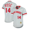 Johmsee C.Reds #14 Pete Rose Player Mitchell & Ness Gray Throwback Cooperstown Mesh T-shirt Game Stitched Jerseys