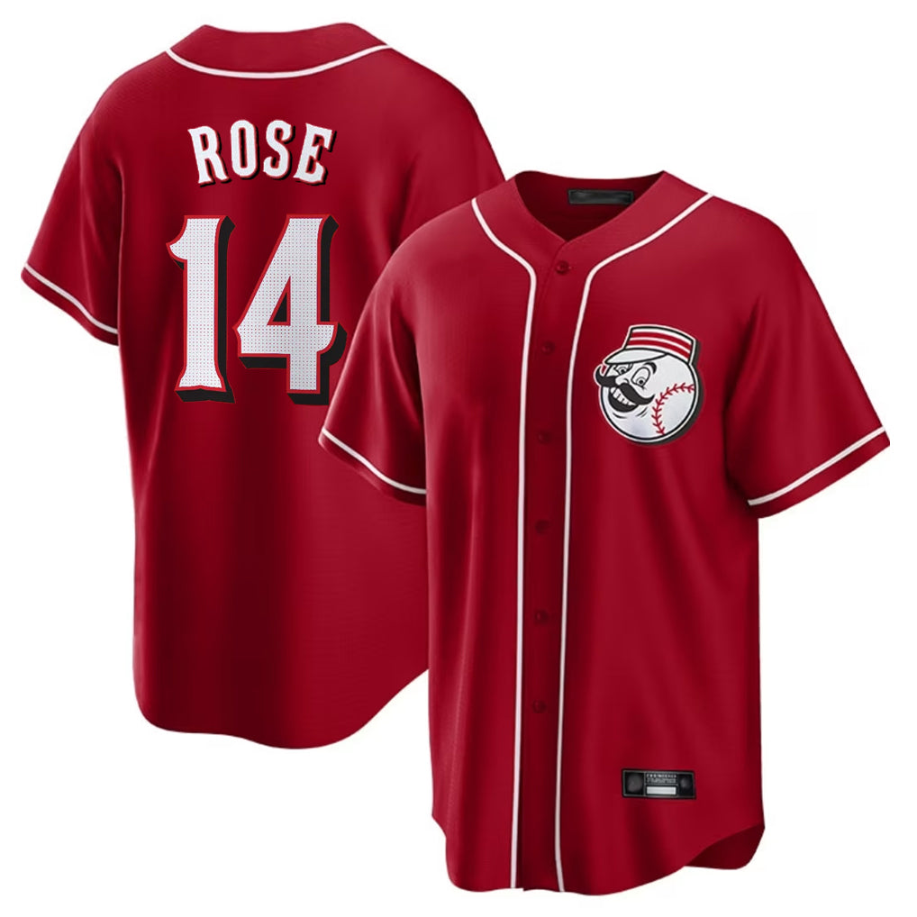 Johmsee C.Reds #14 Pete Rose Player Red Home Game Stitched Jerseys