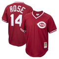 Johmsee C.Reds #14 Pete Rose Player Red Throwback Cooperstown Collection Limited T-shirt Stitched Jerseys