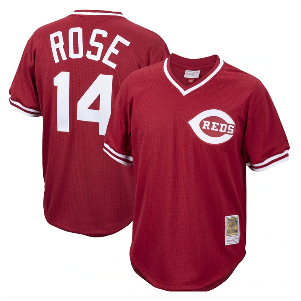 Johmsee C.Reds #14 Pete Rose Player Red Throwback Cooperstown Collection Limited T-shirt Stitched Jerseys