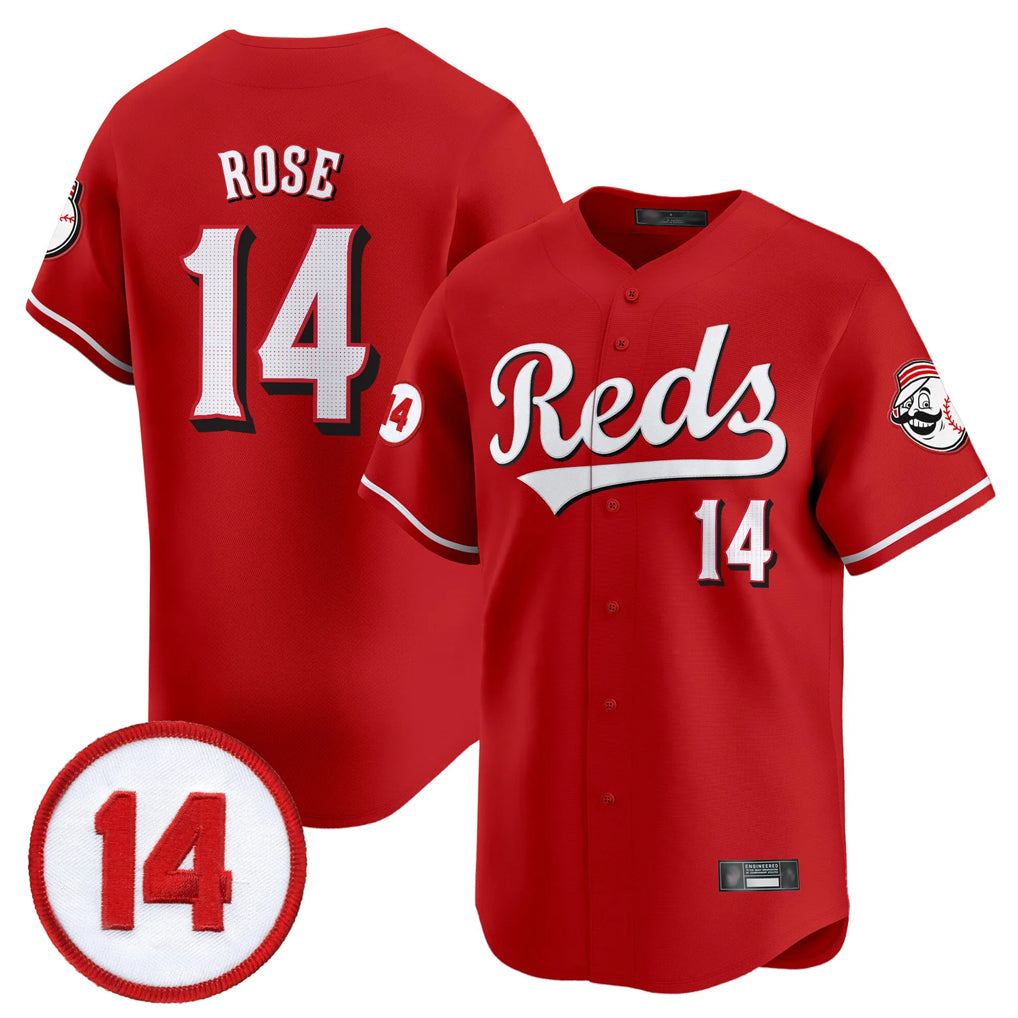 Johmsee C.Reds #14 Pete Rose Player Red Vapor Premier Limited Home Stitched Jerseys