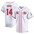 Johmsee C.Reds #14 Pete Rose Player White Home Limited Stitched Jerseys