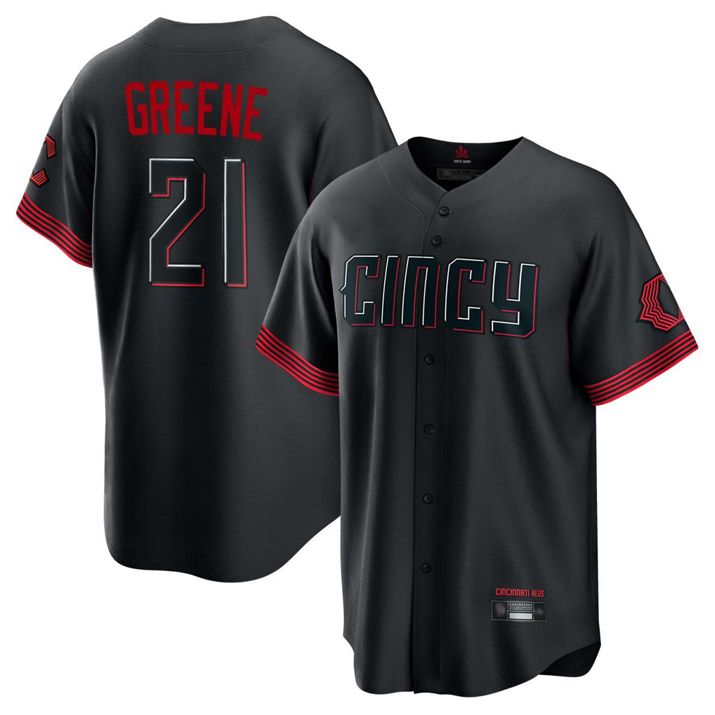 Johmsee C.Reds #21 Hunter Greene Player Black City Connect Home Game Stitched Jerseys