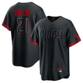 Johmsee C.Reds #21 Hunter Greene Player Black City Connect Home Game Stitched Jerseys