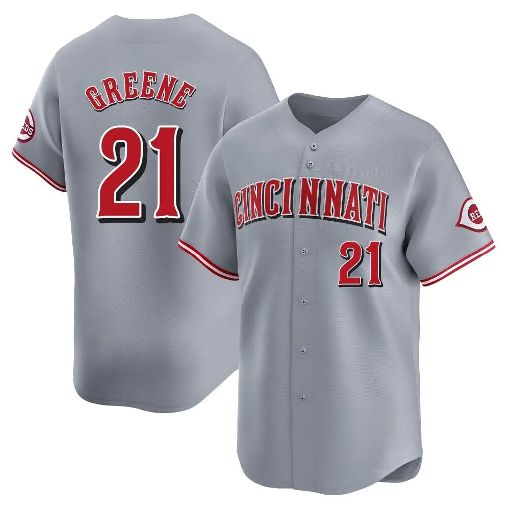 Johmsee C.Reds #21 Hunter Greene Player Gray Home Limited Stitched Jerseys
