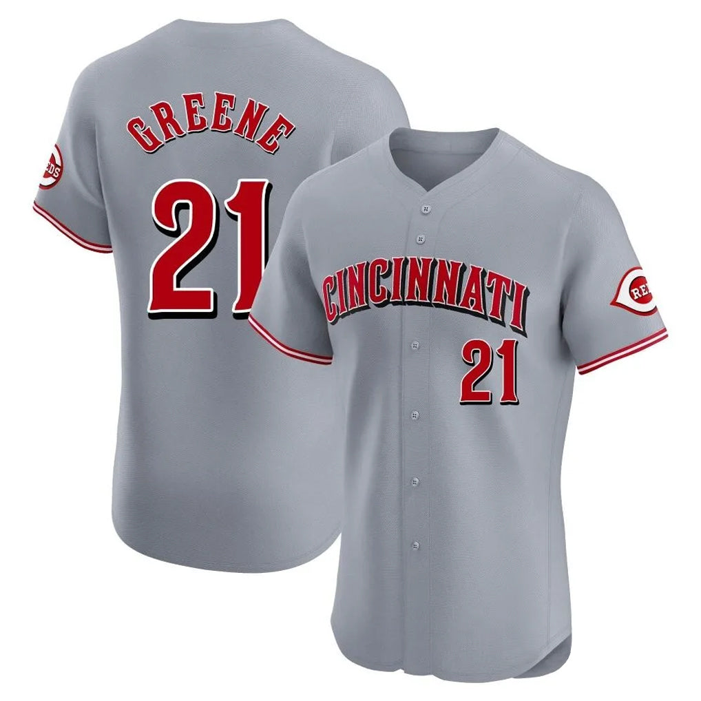 Johmsee C.Reds #21 Hunter Greene Player Gray Limited Elite Home Stitched Jerseys