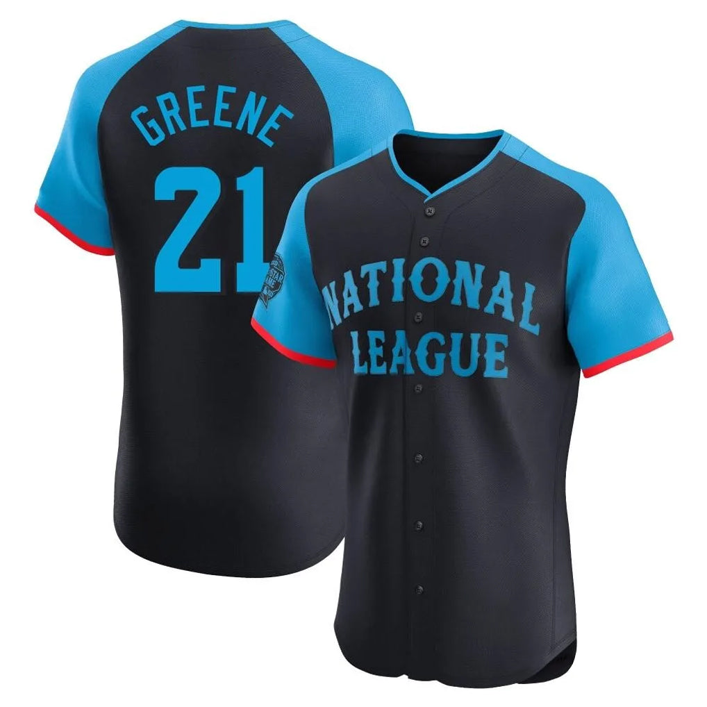 Johmsee C.Reds #21 Hunter Greene Player Navy Limited Elite National League All-Star Game Stitched Jerseys