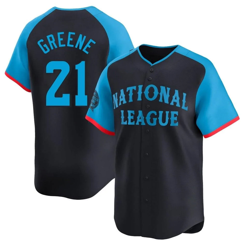 Johmsee C.Reds #21 Hunter Greene Player Navy Limited National League All-Star Game Stitched Jerseys