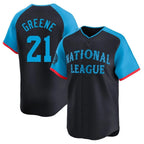 Johmsee C.Reds #21 Hunter Greene Player Navy Limited National League All-Star Game Stitched Jerseys