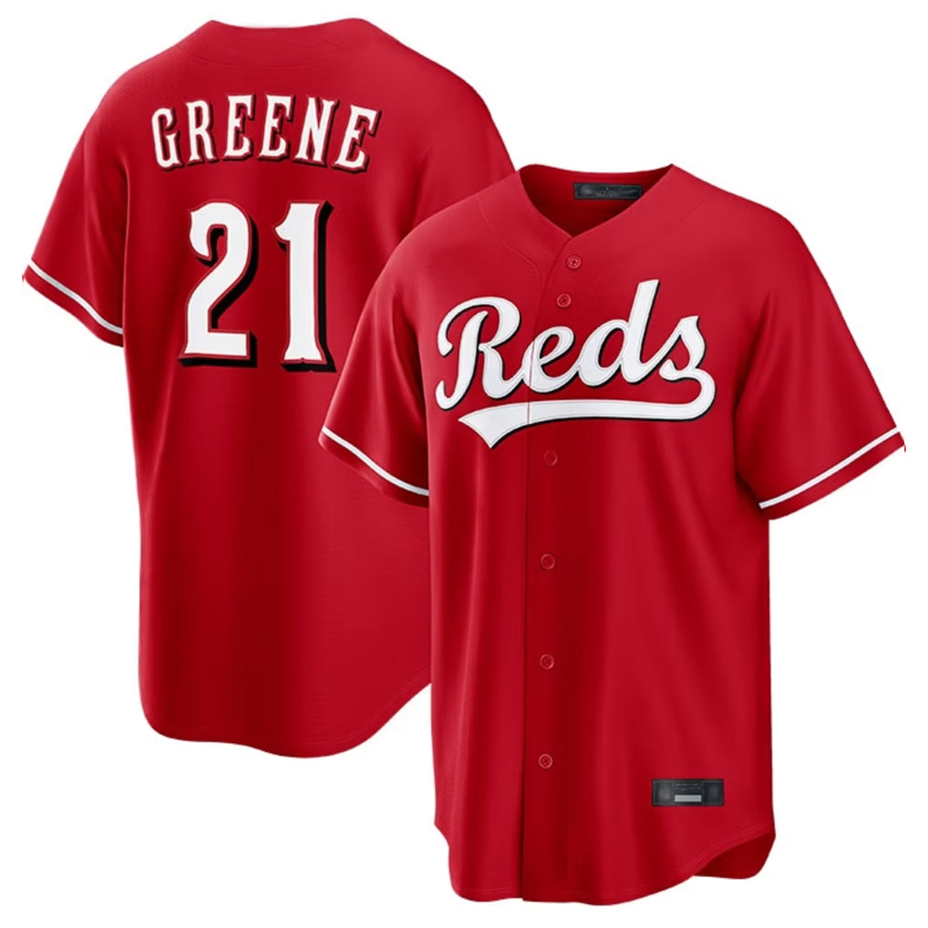 Johmsee C.Reds #21 Hunter Greene Player Red Home Game Stitched Jerseys