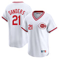 Johmsee C.Reds #21 Hunter Greene Player White Cooperstown Collection Limited T-shirt Home Stitched Jerseys