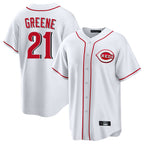 Johmsee C.Reds #21 Hunter Greene Player White Game Home Stitched Jerseys