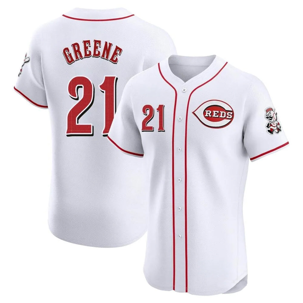 Johmsee C.Reds #21 Hunter Greene Player White Limited Elite Home Stitched Jerseys